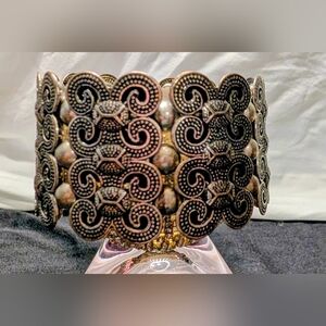 Intricate Silver and Gold Bracelet